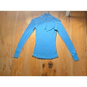 Woolies 15 Blue Wool Base Layer Top Lightweight Athleisure  XS